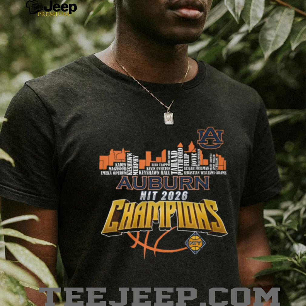 Auburn Tigers NIT 2026 Champions Skyline Roster T Shirt