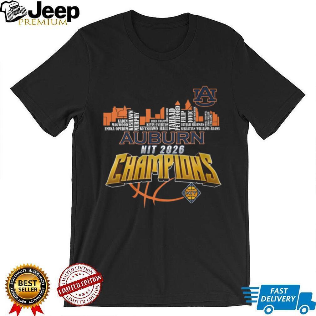 Auburn Tigers NIT 2026 Champions Skyline Roster T Shirt