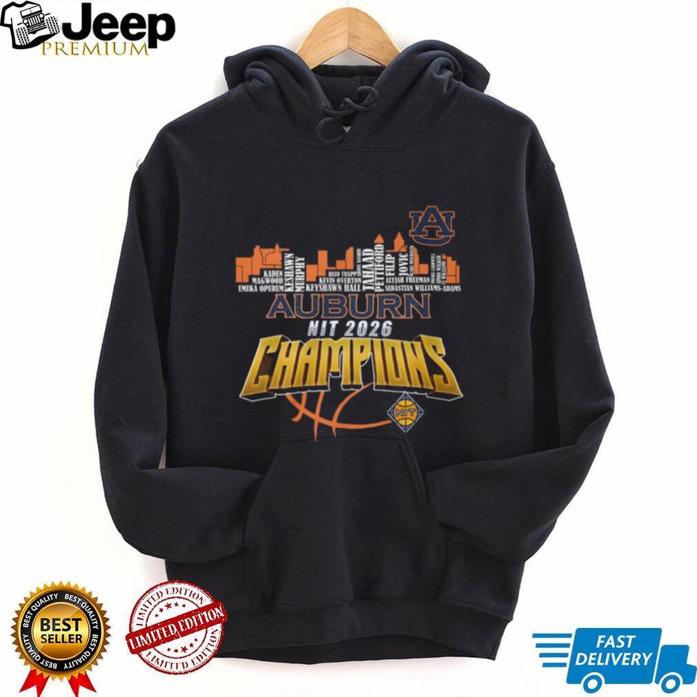 Auburn Tigers NIT 2026 Champions Skyline Roster T Shirt