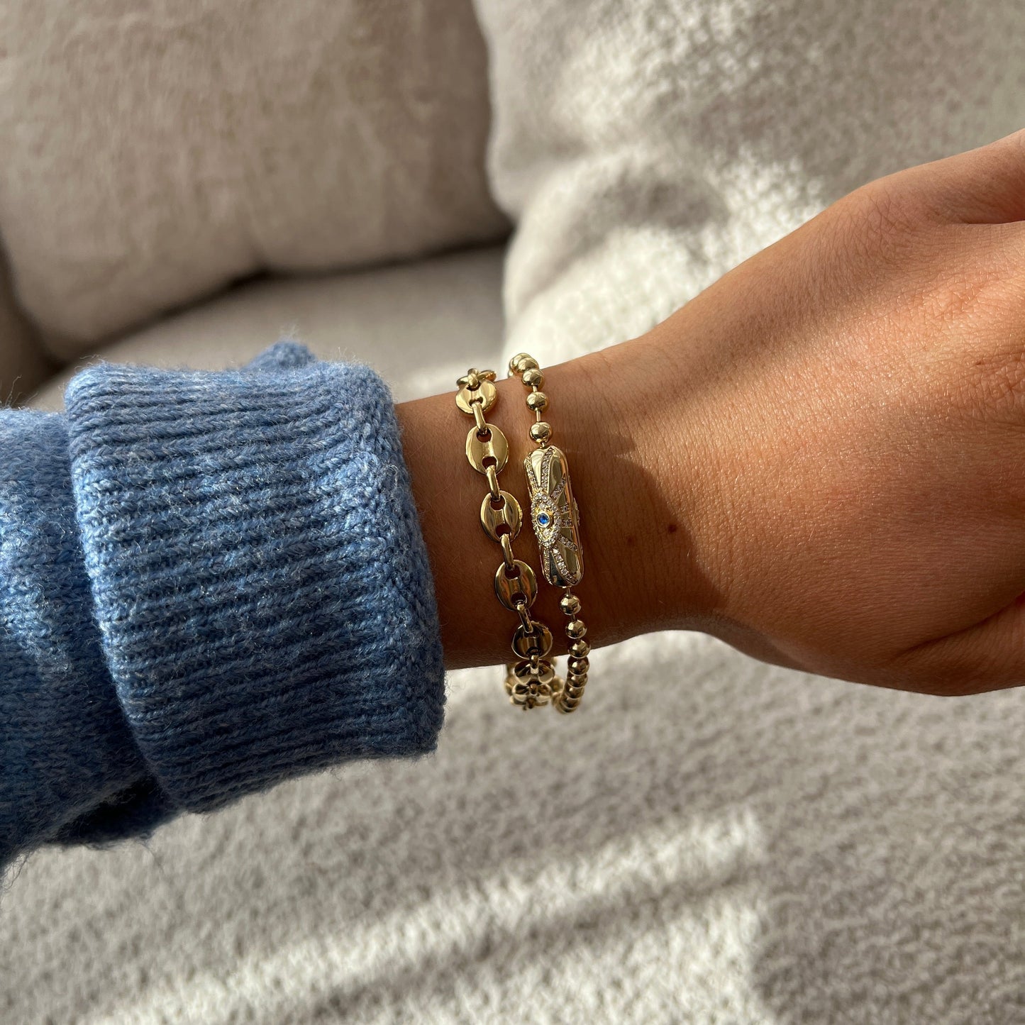 Evil Eye Barrel Closure Bracelet