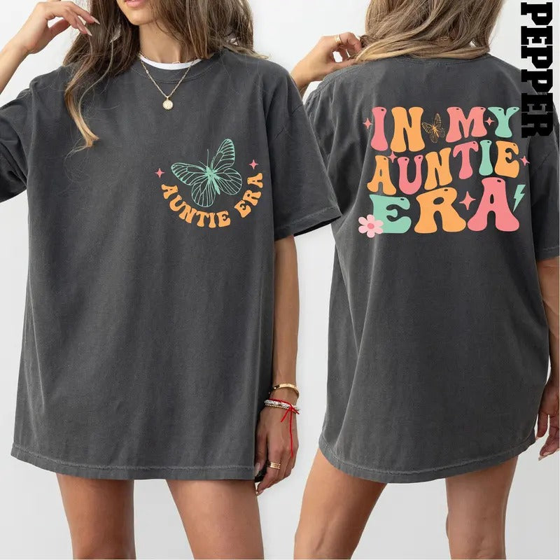 Aunt Era T Shirt, In My Auntie Era Shirt, Baby Announcement For Aunt  T-shirt, sweater and Hoodie