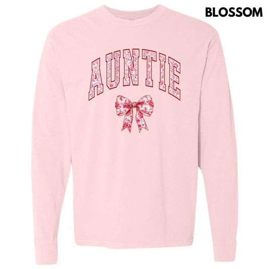 Auntie Red Ginger Jar Florals Long Sleeve Comfort Colors T-Shirt 'NLB'
