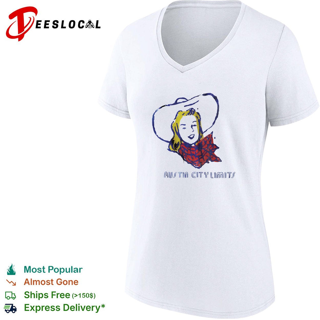 Austin City Limits cowgirl pop art portrait shirt