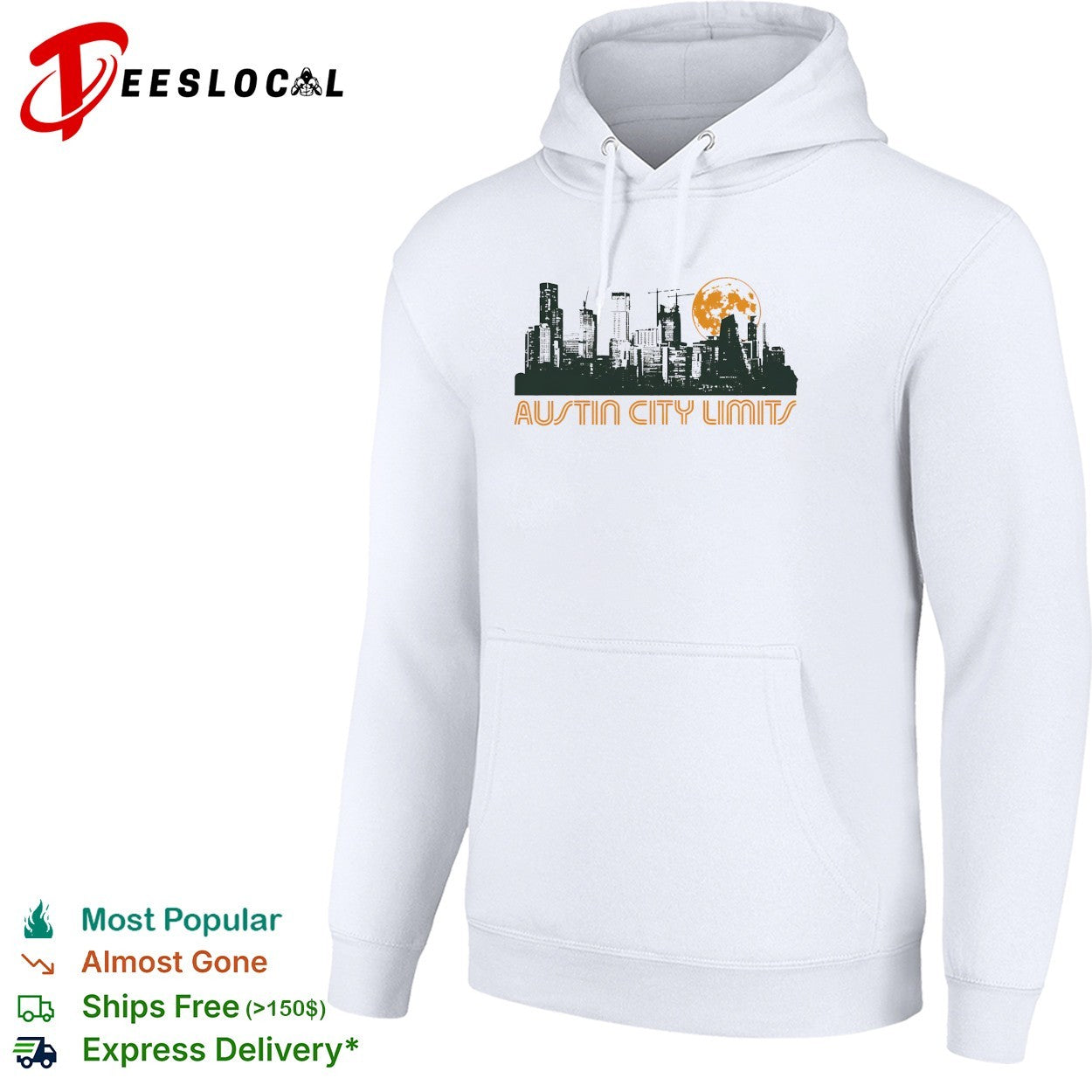 Austin City Limits skyline full moon shirt