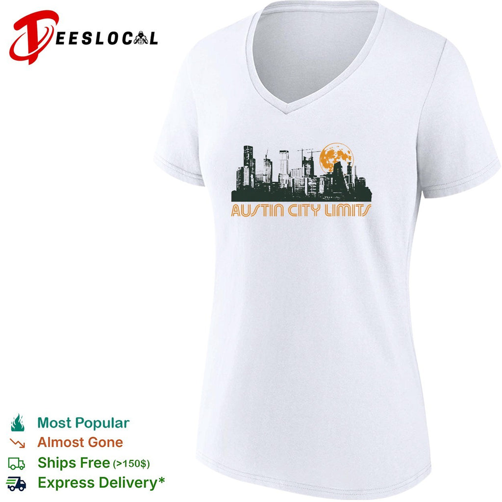 Austin City Limits skyline full moon shirt