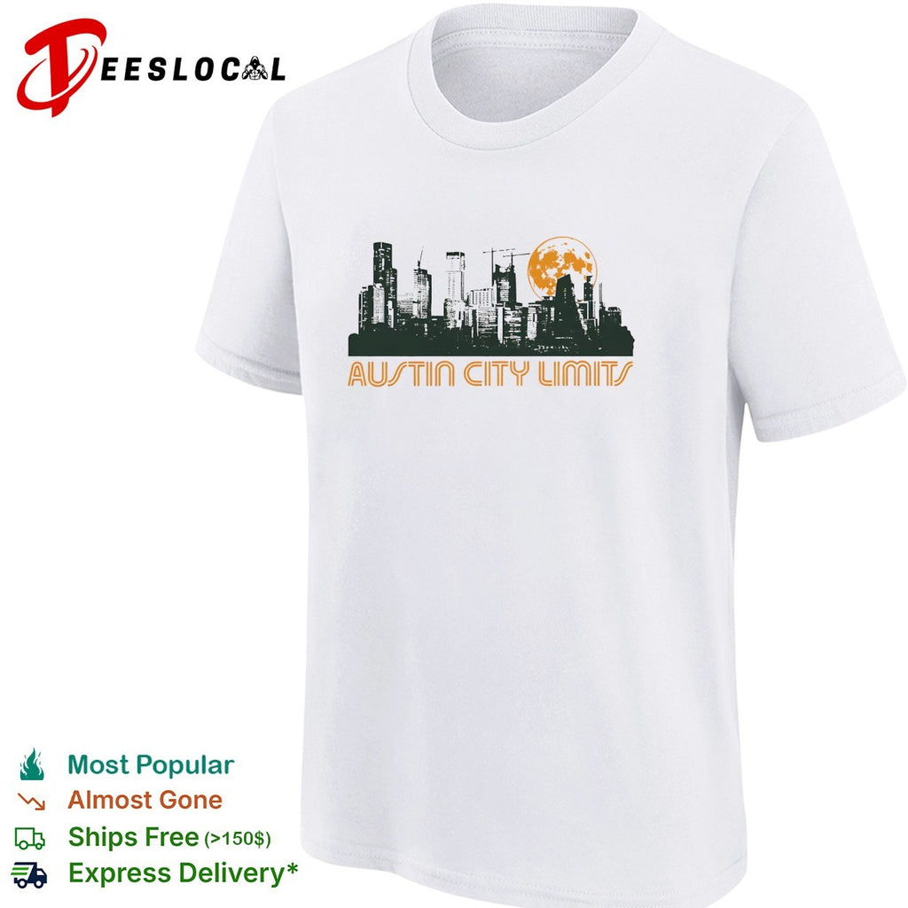 Austin City Limits skyline full moon shirt