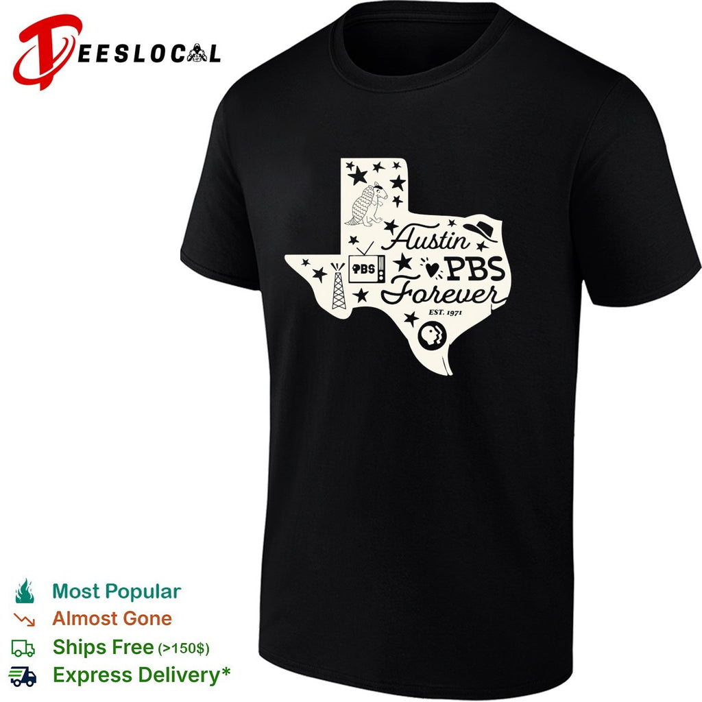 Austin PBS forever Texas armadillo shirt