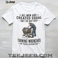 Auto Mechanic Shirt All Men Created Equal Turning Wrenches in Seventies