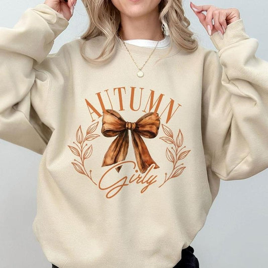 Autumn Girly Sweatshirts, Fall Shirts For Girl, Coquette Bow Fall Shirts, Coquette Fall Season Sweatshirts, Shirt For Women, Vintage Fall Shirts, Gift For Her, Women's Tops, Autumn Vibes Sweatshirt, Cute Fall Tee