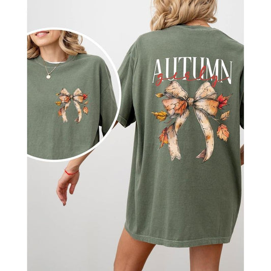 Autumn Girly, Fall, Leaves, Foliage, Pumpkin Spice Latte, Coffee, Thanksgiving Shirt, Women's Comfort Color Tee, Tshirt