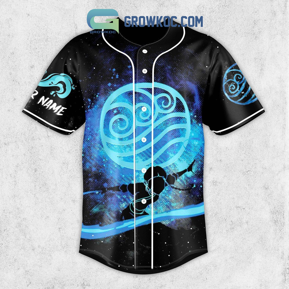 Avatar The Last Airbender Waterbending Fan Personalized Baseball Jersey