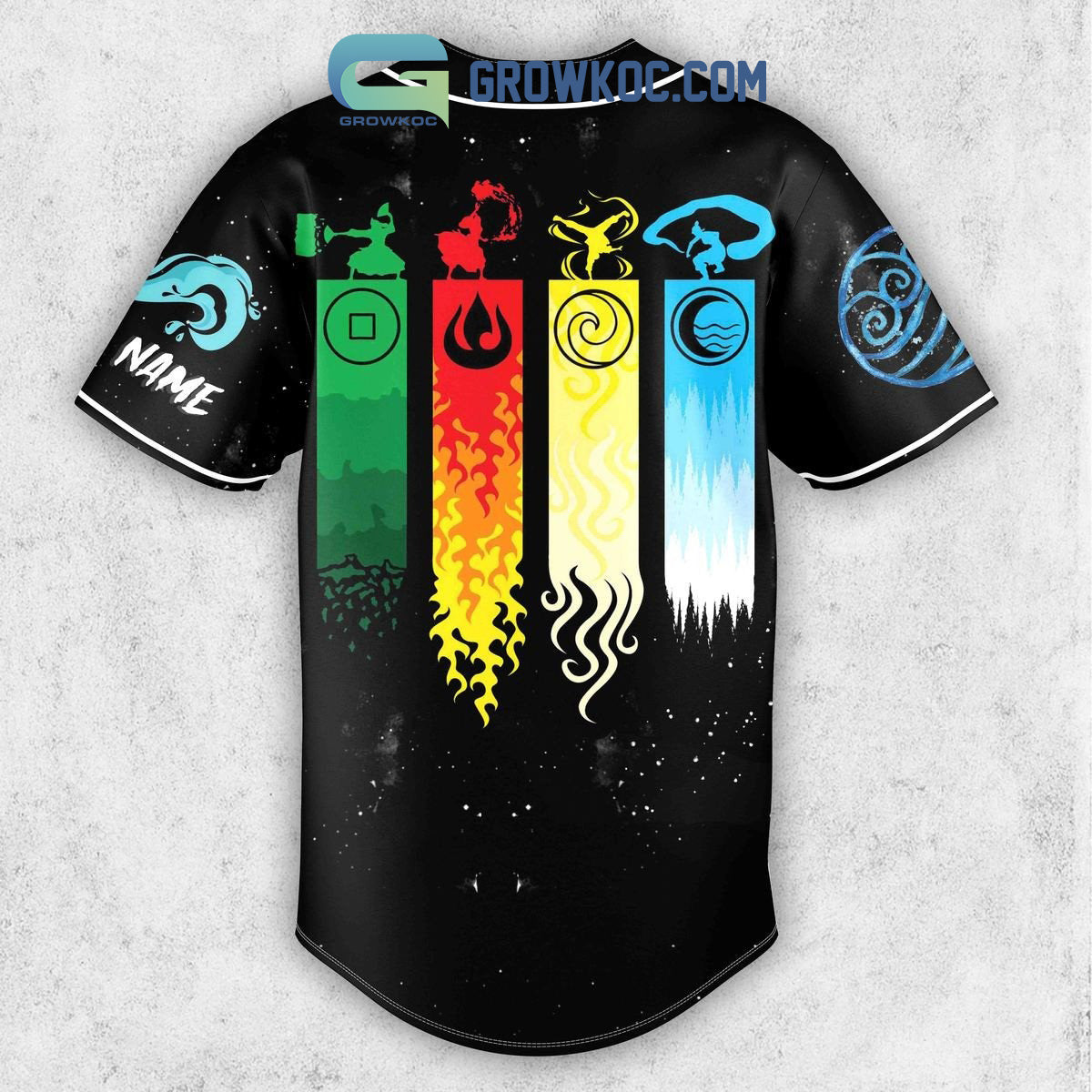 Avatar The Last Airbender Waterbending Fan Personalized Baseball Jersey