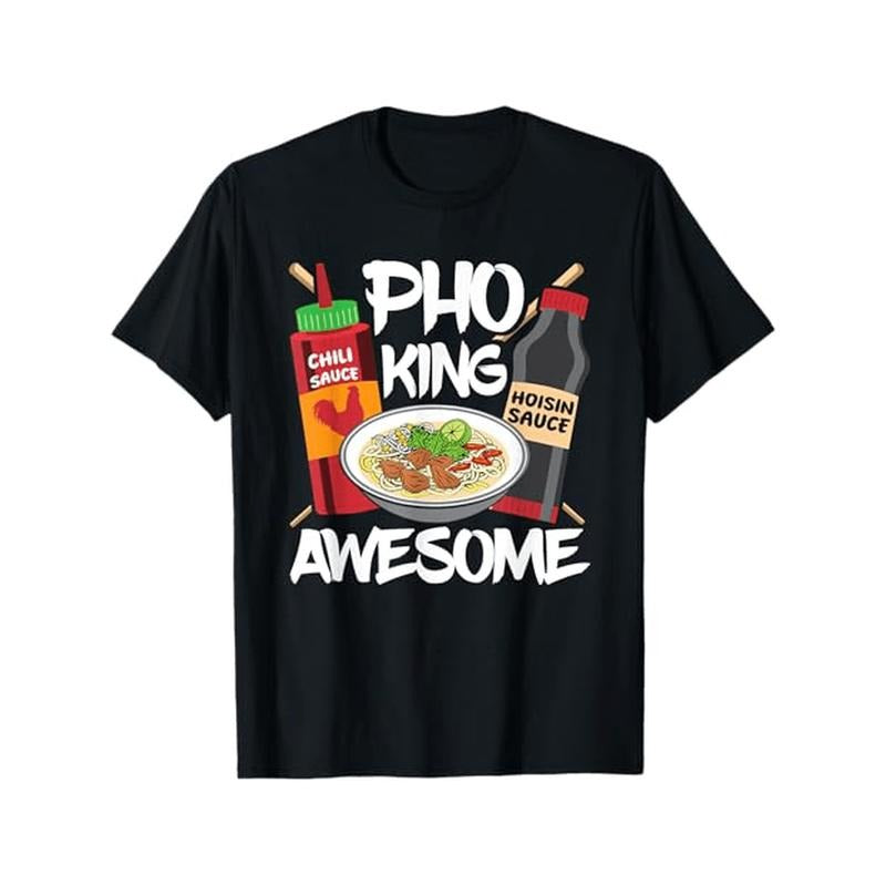Awesome Vietnamese Pho Noodle Soup Graphic Tee - 100% Cotton, Perfect Gift for Foodies, Men & Women, Casual Fit, Machine Washable - Black Made in USA