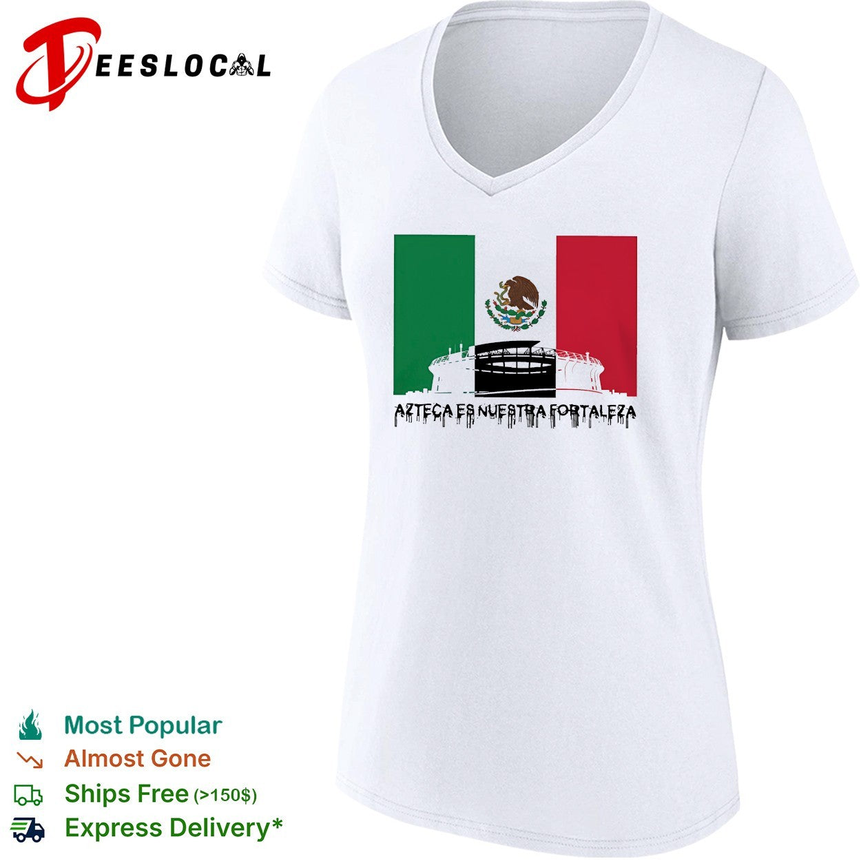 Azteca es nuestra fortaleza Mexico flag and stadium silhouette shirt