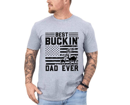 B*St Buckin Dad Ever Shirt, Fathers Day Gift Tshirt, Gift For girl Dad, Husband Gift, Hunter Us Flag Hunting Shirt, Short...