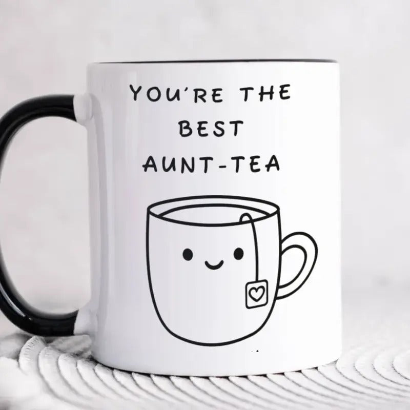 B*st Aunt Tea Mug, You'll Always Be My Favorite Aunt Tea Cup, Cool Auntie Cup, Cute Present For Aunt, Mothers Day Birthday Gift, 11 15oz Ceramic Cup