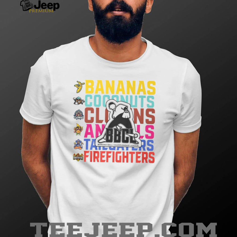 BBCL Banana Ball Championship League All Teams Retro Striped T Shirt