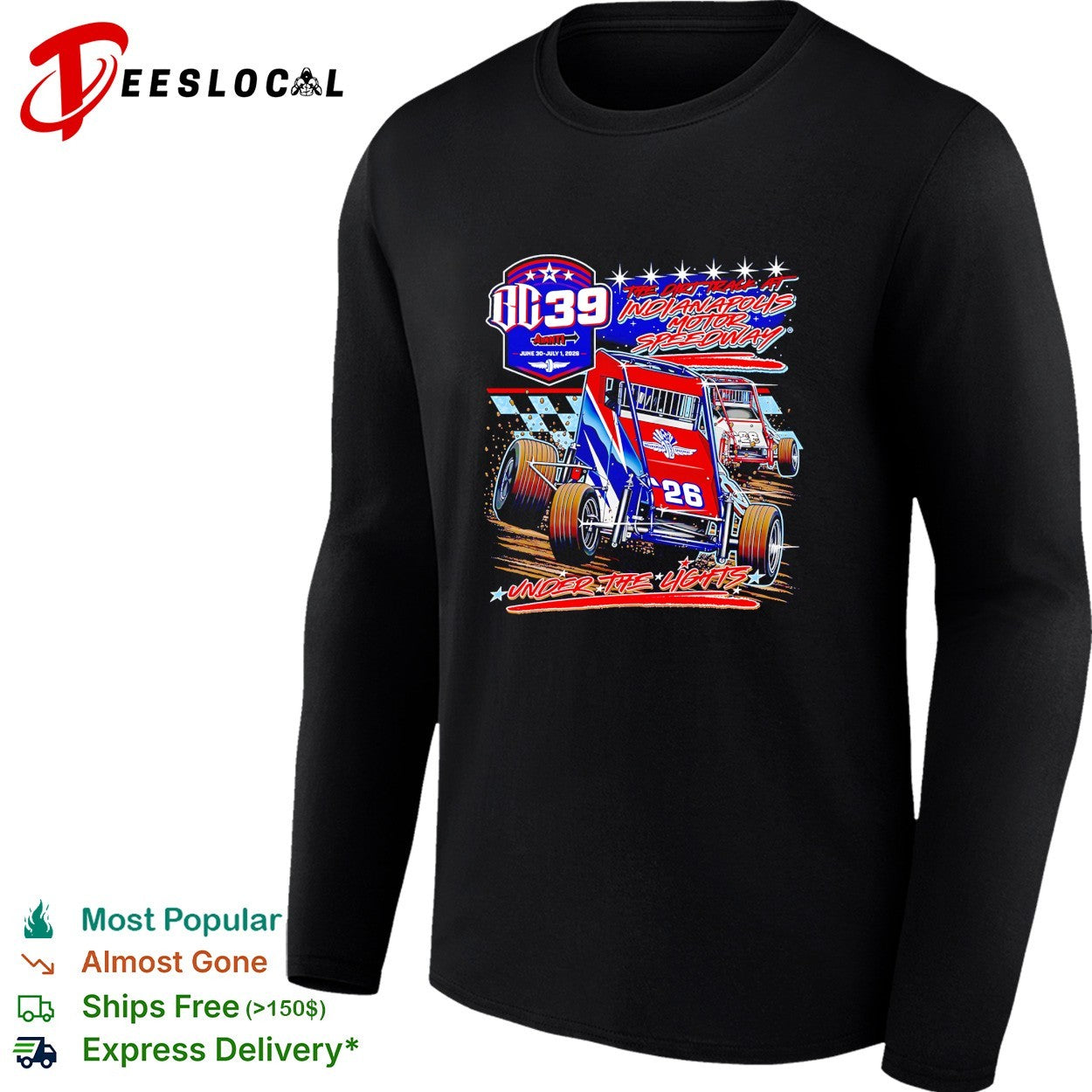 BC39 dirt track Indianapolis Motor Speedway sprint car under the lights 2026 shirt