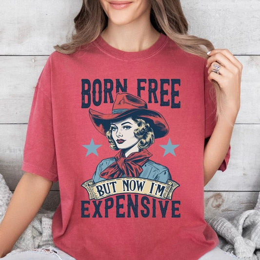 BORN FREE BUT NOW IM EXPENSIVE SHIRT, 4TH OF JULY MEN SHIRT, UNISEX COTTON SHIRT, OVERSIZED HOLIDAY SUMMER SHIRT Fabric Menswear