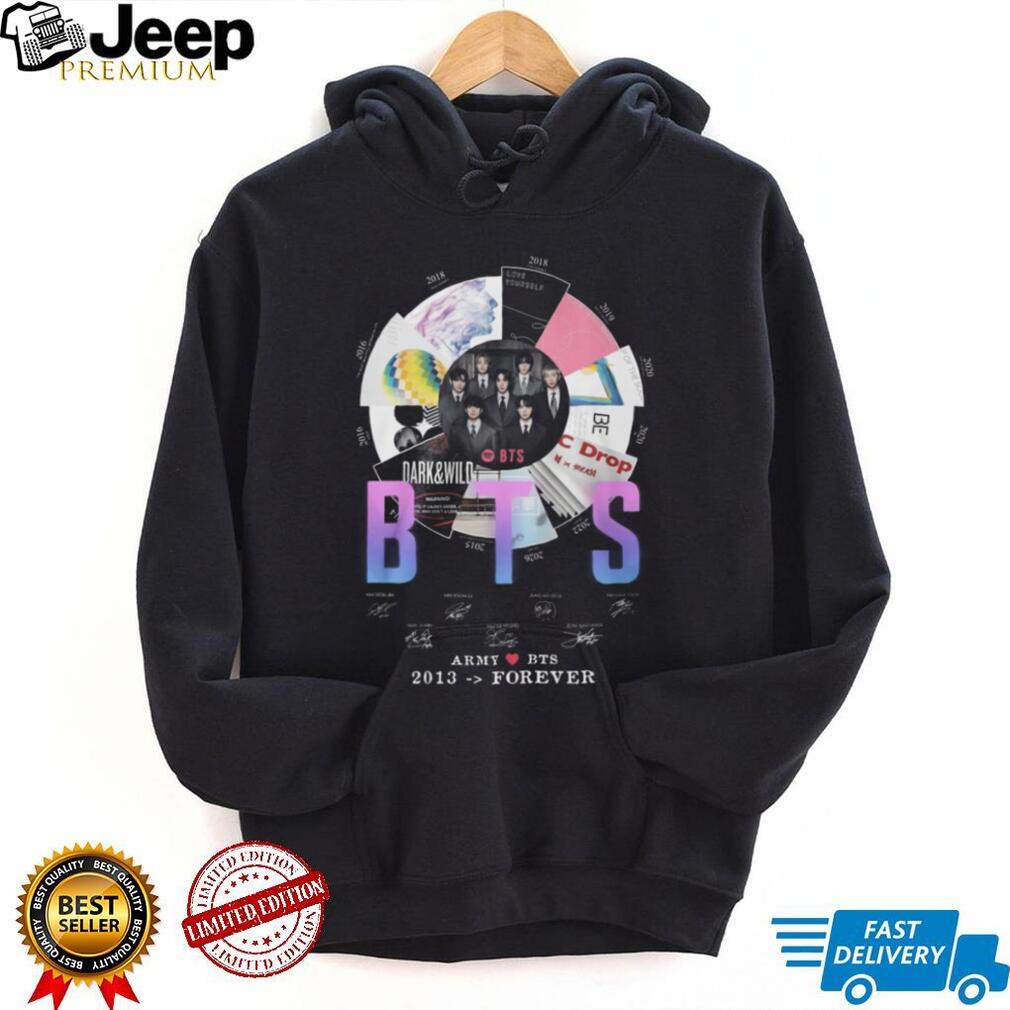 BTS Army Love BTS 2013 Forever Discography Timeline Signatures T Shirt