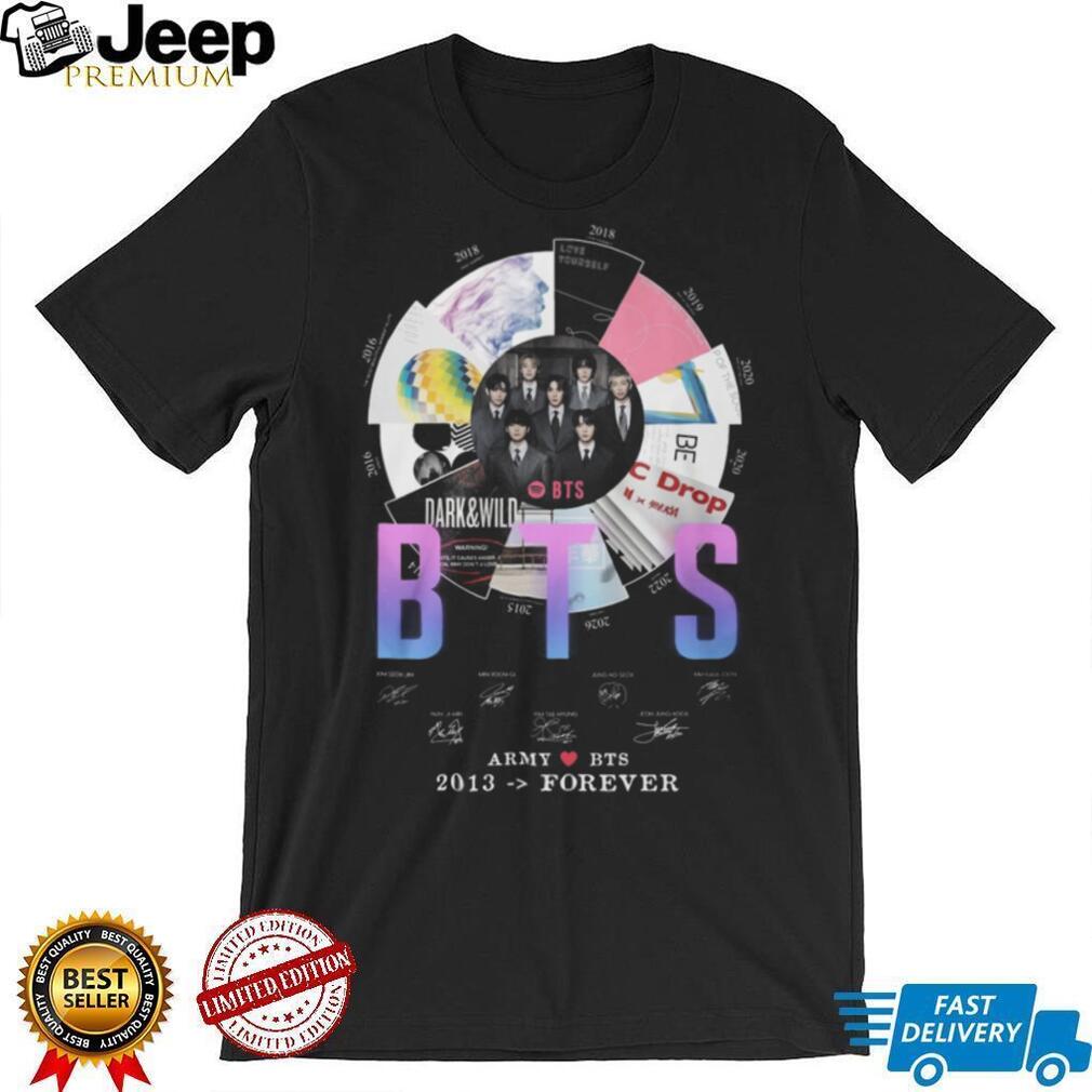 BTS Army Love BTS 2013 Forever Discography Timeline Signatures T Shirt