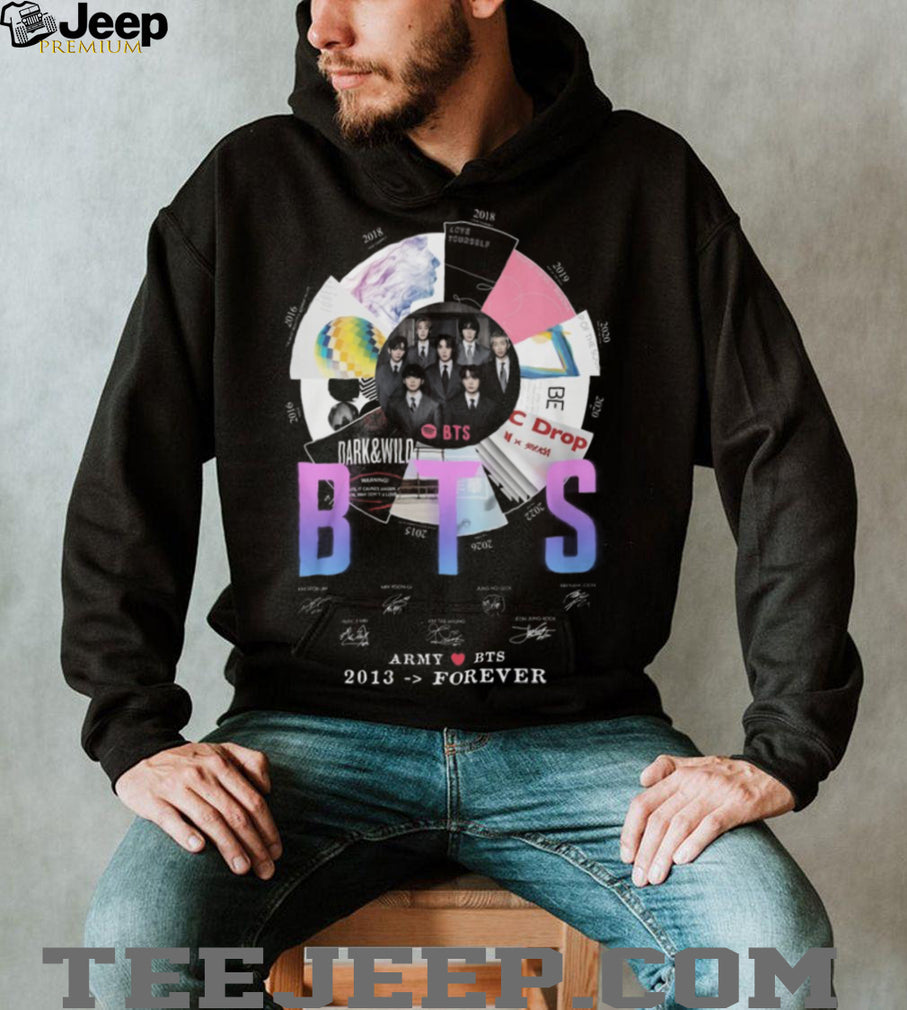 BTS Army Love BTS 2013 Forever Discography Timeline Signatures T Shirt