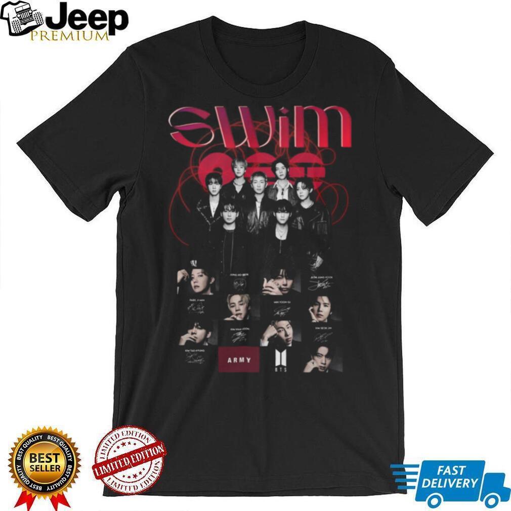 BTS Swim Off Group Photo and Signature K Pop Fan Graphic T Shirt