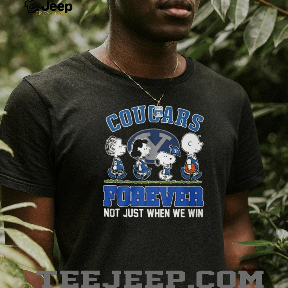 BYU Cougars Forever Peanuts Crew Blue Logo Sports T Shirt