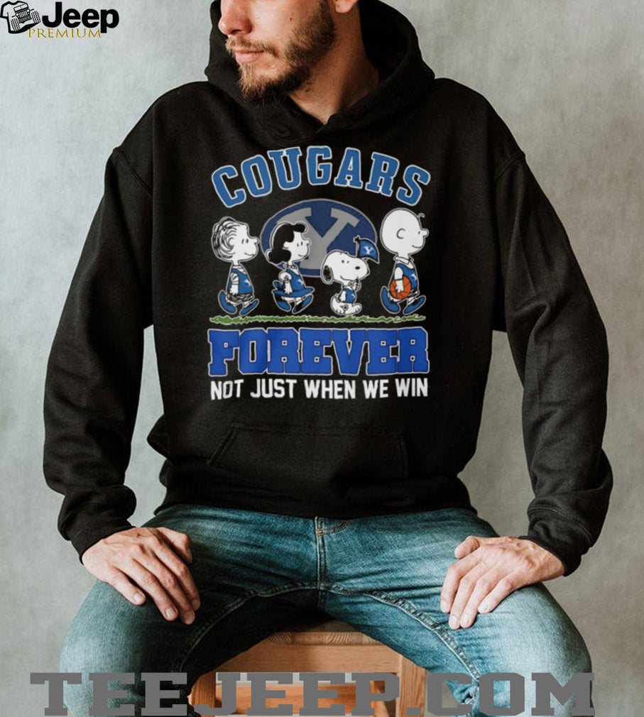 BYU Cougars Forever Peanuts Crew Blue Logo Sports T Shirt