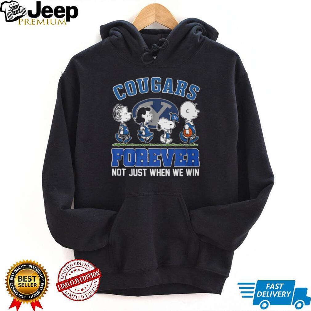 BYU Cougars Forever Peanuts Crew Blue Logo Sports T Shirt