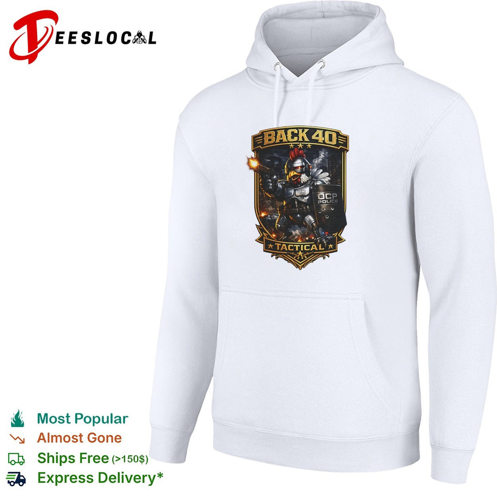 Back 40 Tactical robot chicken police shirt