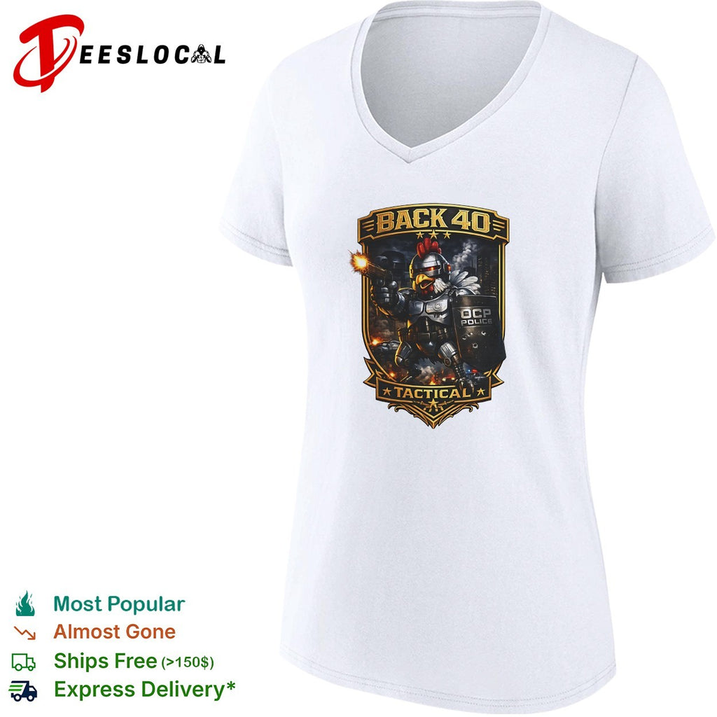 Back 40 Tactical robot chicken police shirt