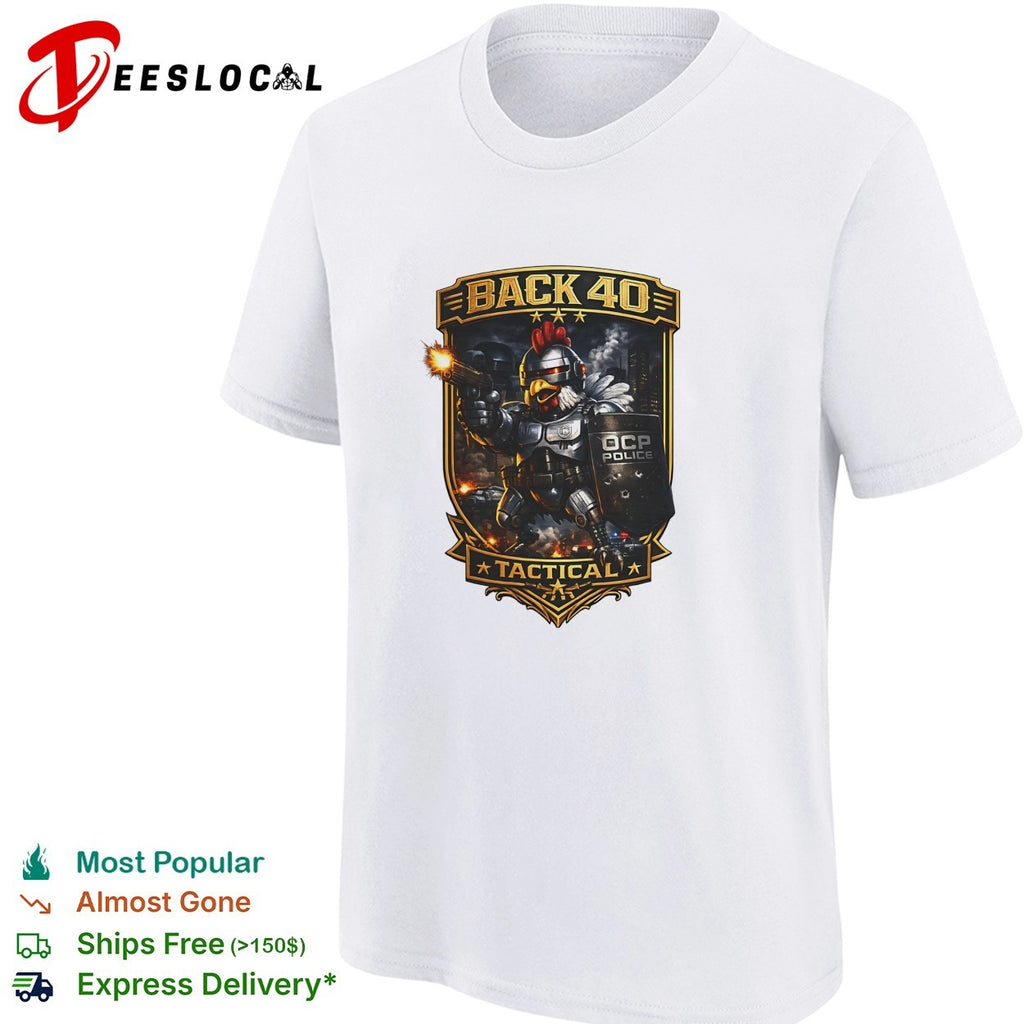 Back 40 Tactical robot chicken police shirt