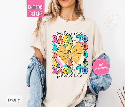 Back To School Teacher Shirt Comfort Colors,  Gift for Teacher Appreciation Day, Teach Tee