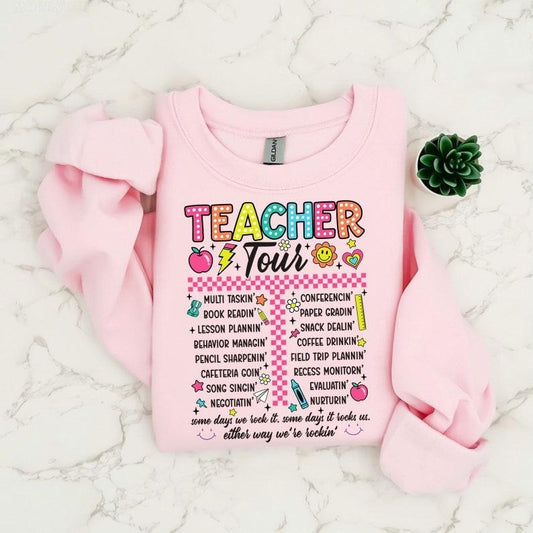 Back To School Tour Retro Teacher Tour T Shirt Sweater Hoodie, ABCD Teacher Tour Shirt, Back To School, End of Year Shirt, Teacher Gift, Teacher T shirt Sublimation, Elementary School