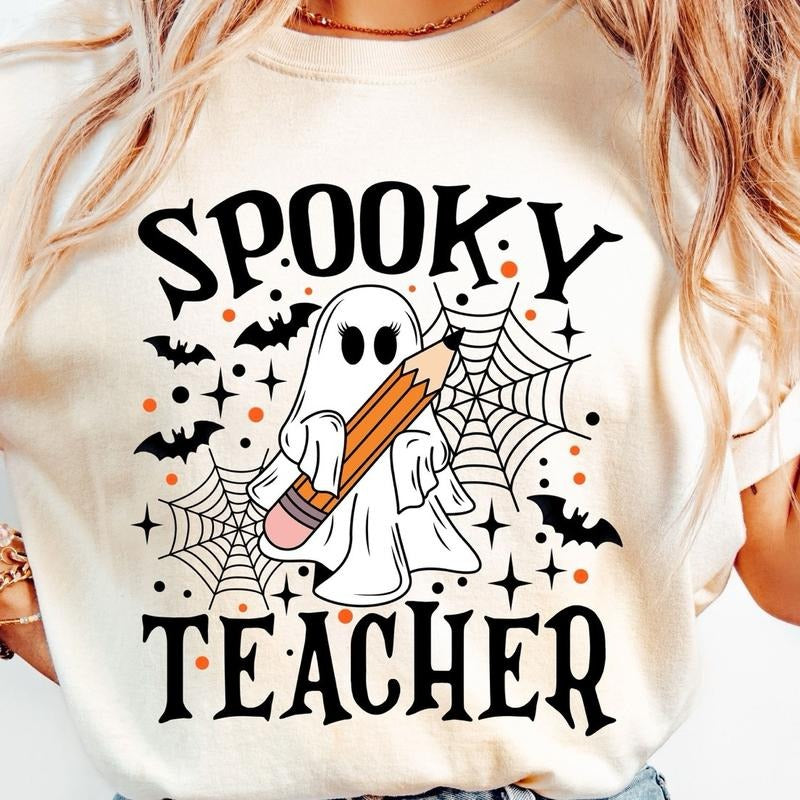 Back To School, Spooky Teacher Shirt,Gift for Teacher, Halloween Teacher Teestyle{n002}2 Hoodie, Sweatshirt | WearSparks.com