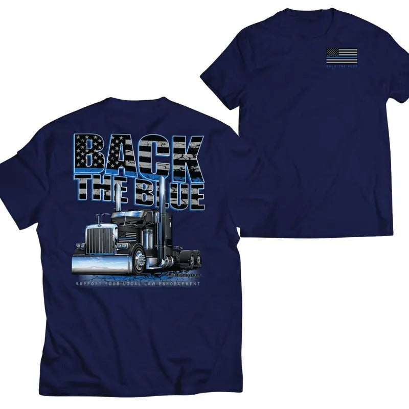 Back the Blue Tractor Graphic Tee, Truck shirts, Shirts For Men, Car Merch, Menswear