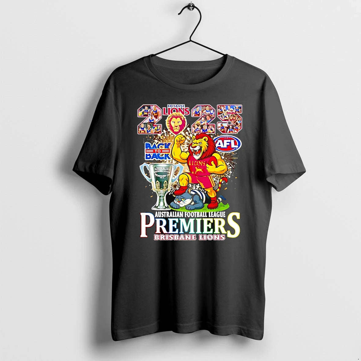 Back To Back 2025 Australian Football League Premiers Brisbane Lions Mascot Tshirts Sweater