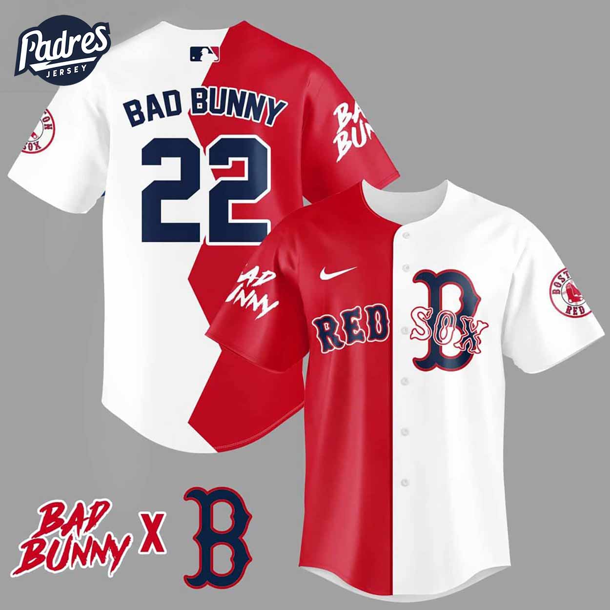 Bad Bunny Boston Red Sox Baseball Jersey - Padres Jersey Oasis: Elevate Your Baseball Style Game T-Shirts, Hoodie, Sweatshirt