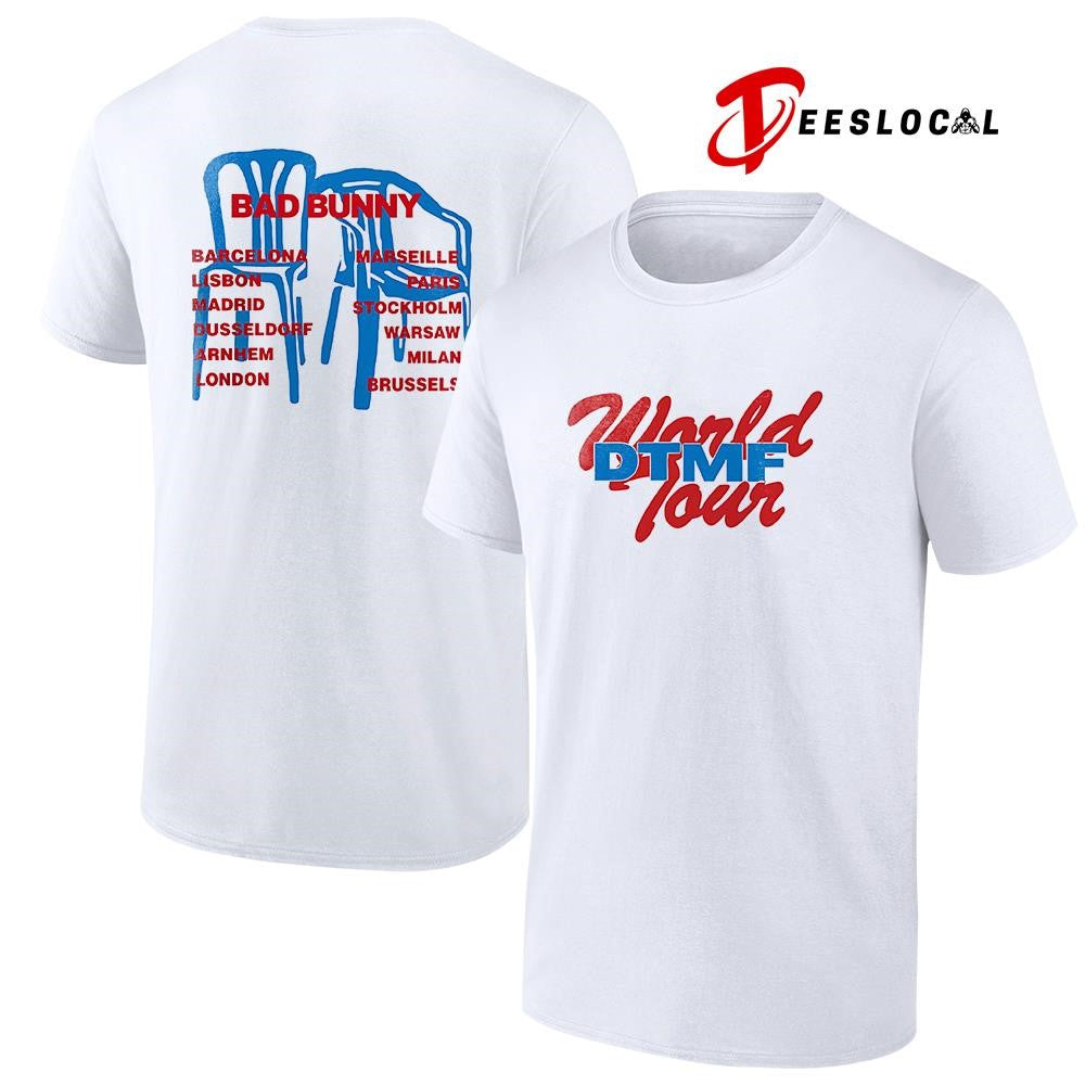 Bad Bunny DTMF World Tour monobloc cities shirt