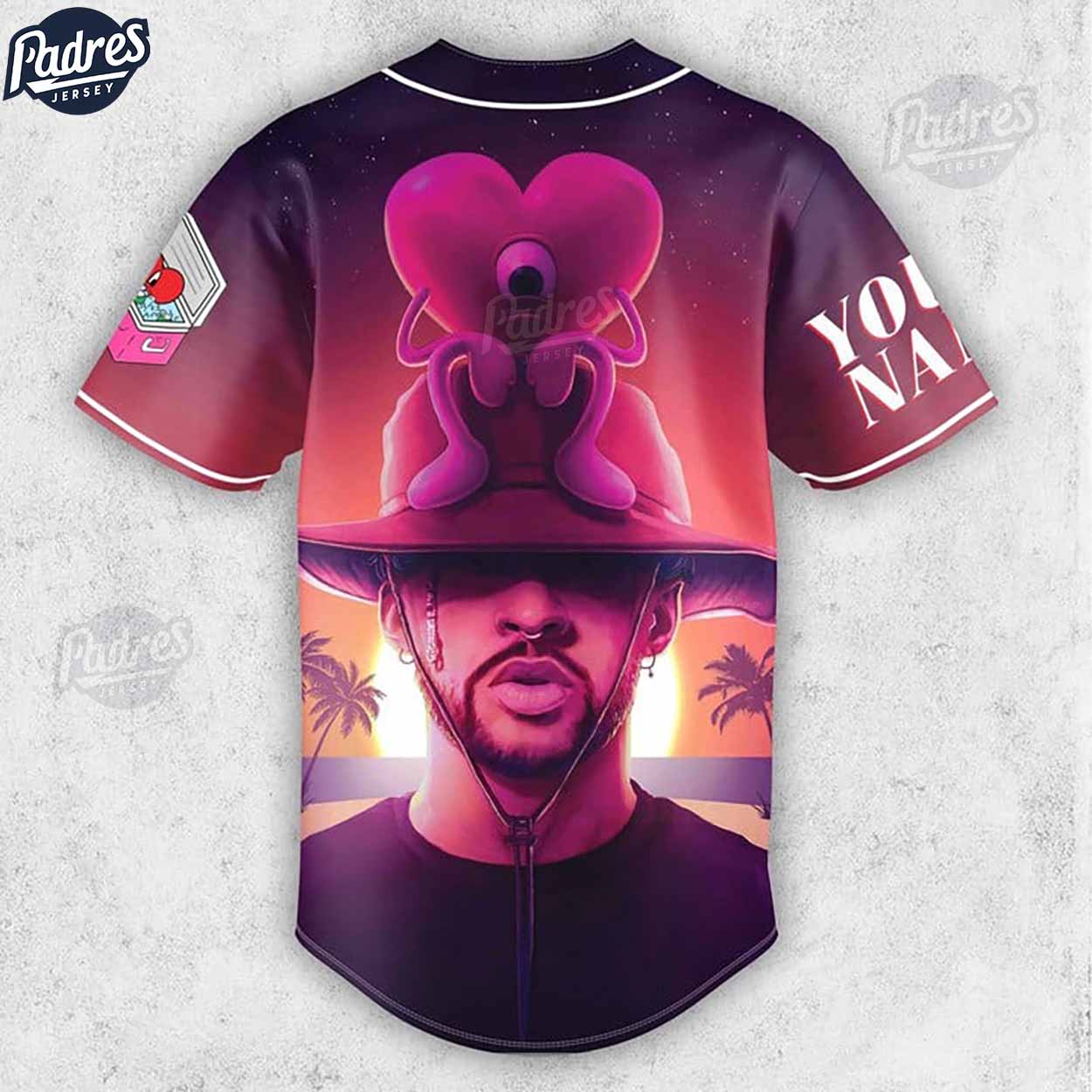 Bad Bunny X100pre Personalized Baseball Jersey - Padres Jersey Oasis: Elevate Your Baseball Style Game... (Image 3)