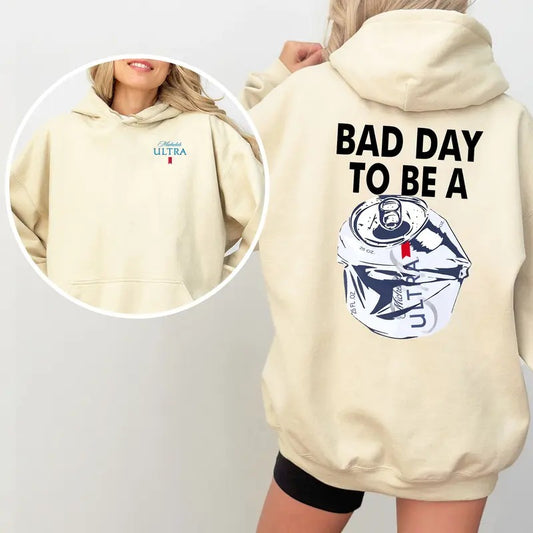 Bad Day to Be a Michelob Ultra Hoodie, 2-Sided Funny Beer Graphic Shirt, Vintage Drinking Shirt, Party Outfit, Gift for Beer Lovers, Heavyweight Cotton Hoodie, Gift For Him, For Her