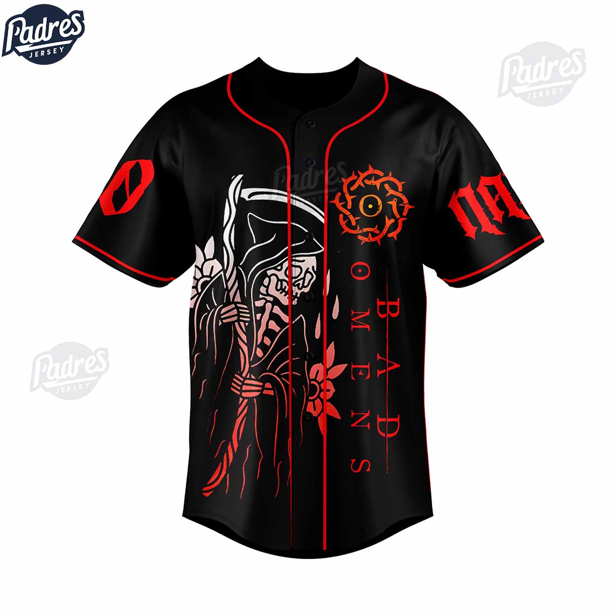 Bad Omens The Death Of Peace Of Mind Custom Baseball Jersey Shirt (Image 3)