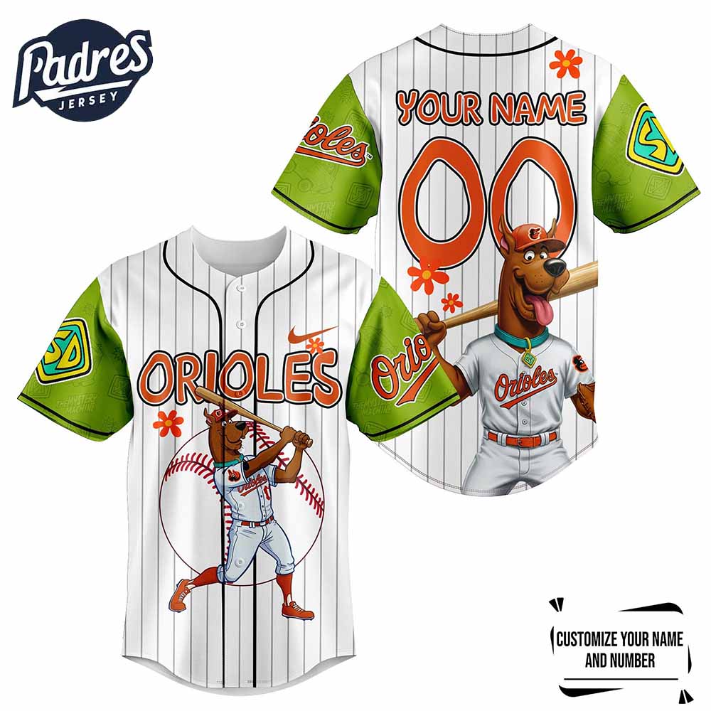 Baltimore Orioles x MLB Scooby Doo Baseball Jersey Outfit - Padres Jersey Oasis: Elevate Your Baseball Style... (Image 3)