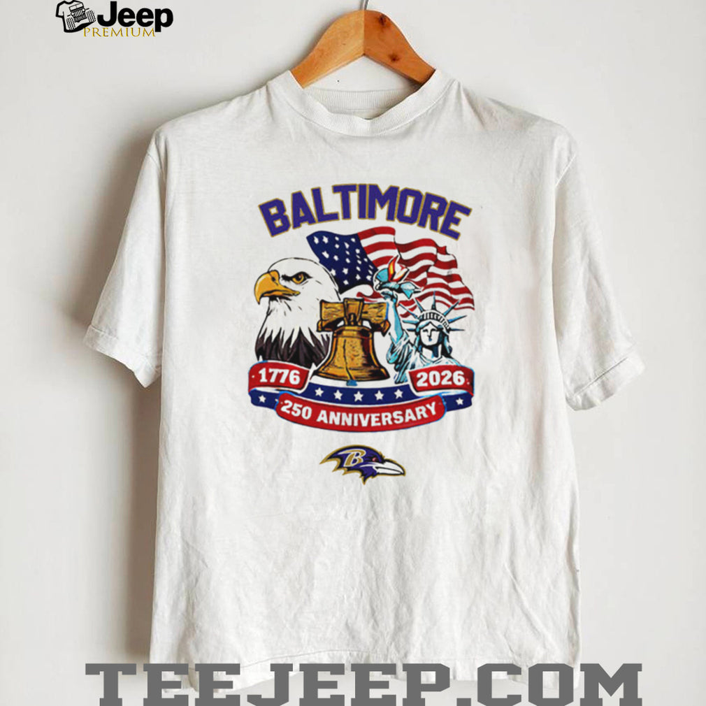 Baltimore Ravens 250th Anniversary American Independence 1776 2026 Custom Jersey T Shirt