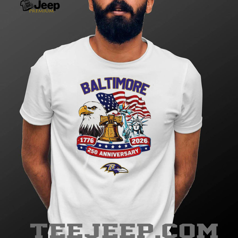 Baltimore Ravens 250th Anniversary American Independence 1776 2026 Custom Jersey T Shirt