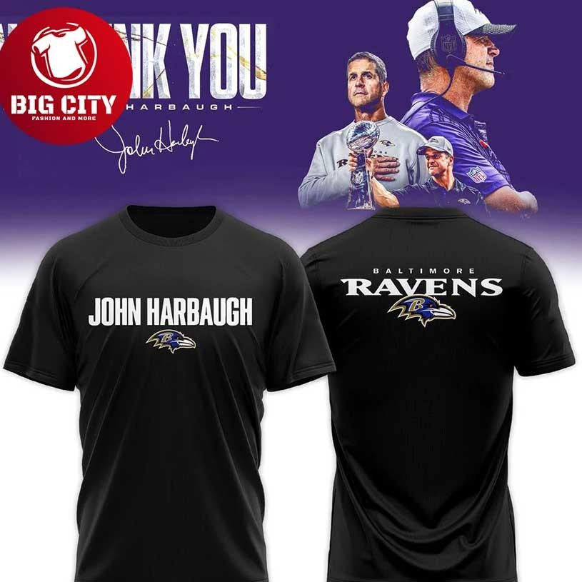 Baltimore Ravens Coach John Harbaugh 2026 Two Sided Shirt