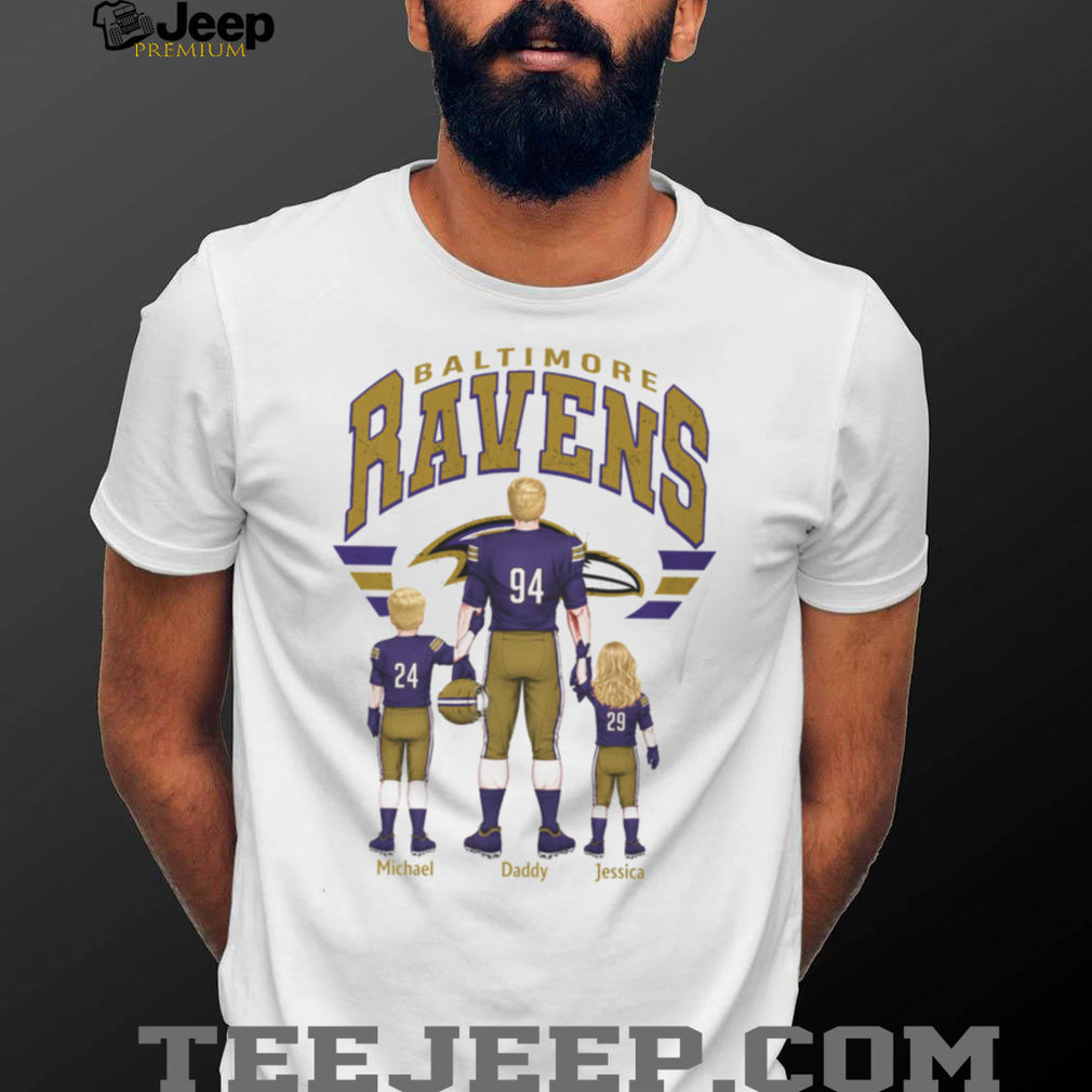 Baltimore Ravens Custom Family Football Player Best Dad Gift T Shirt