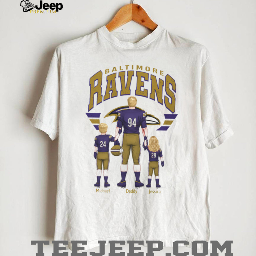 Baltimore Ravens Custom Family Football Player Best Dad Gift T Shirt