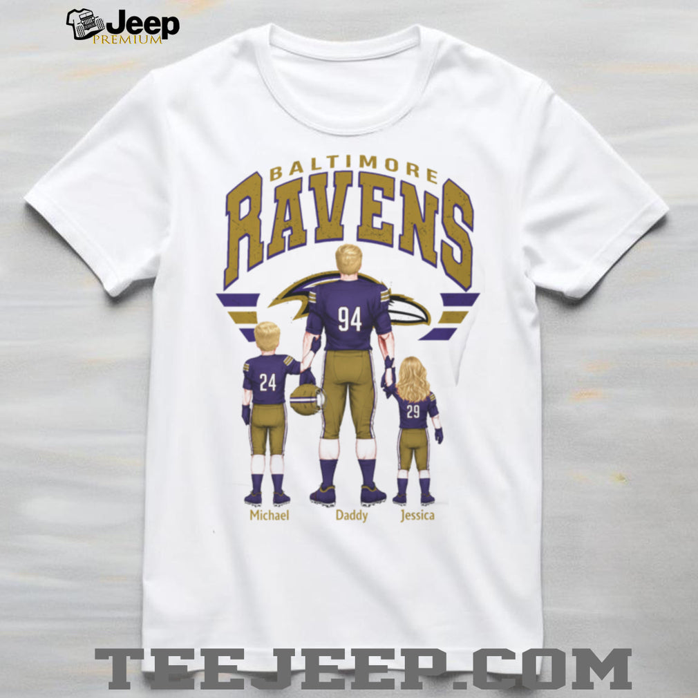 Baltimore Ravens Custom Family Football Player Best Dad Gift T Shirt